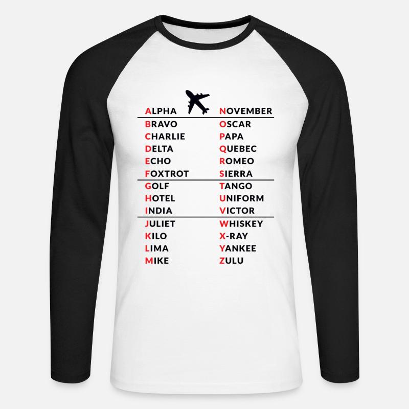 Amateur Amateurfunker Pilot Code Geschenk - Unisex Baseballshirt langarm - Weiß/Schwarz