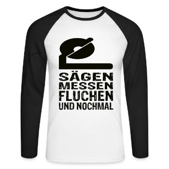 Handwerker - Unisex Baseballshirt langarm - Weiß/Schwarz - Vorne - Nik (191cm)