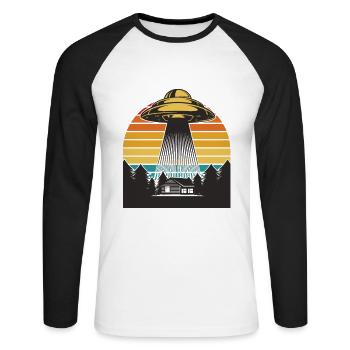 OVNI - T-shirt baseball manches longues Homme - blanc/noir - Devant - Nik (191cm)