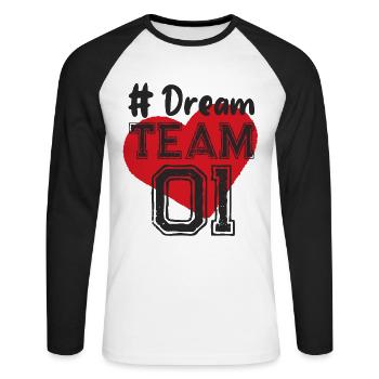 Girls dream team friendship best friends - Unisex Long Sleeve Baseball T-Shirt - white/black - Front - Nik (191cm)
