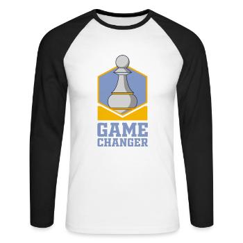 Chess, Chess Chess, Chess Checkmate - Unisex Long Sleeve Baseball T-Shirt - white/black - Front - Nik (191cm)