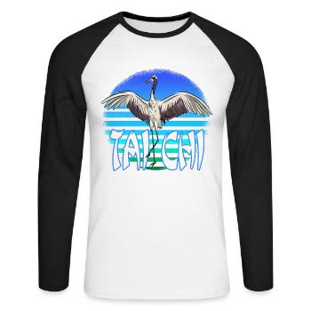 T-shirt Tai Chi Art Martial Chinois - T-shirt baseball manches longues Homme - blanc/noir - Devant - Nik (191cm)