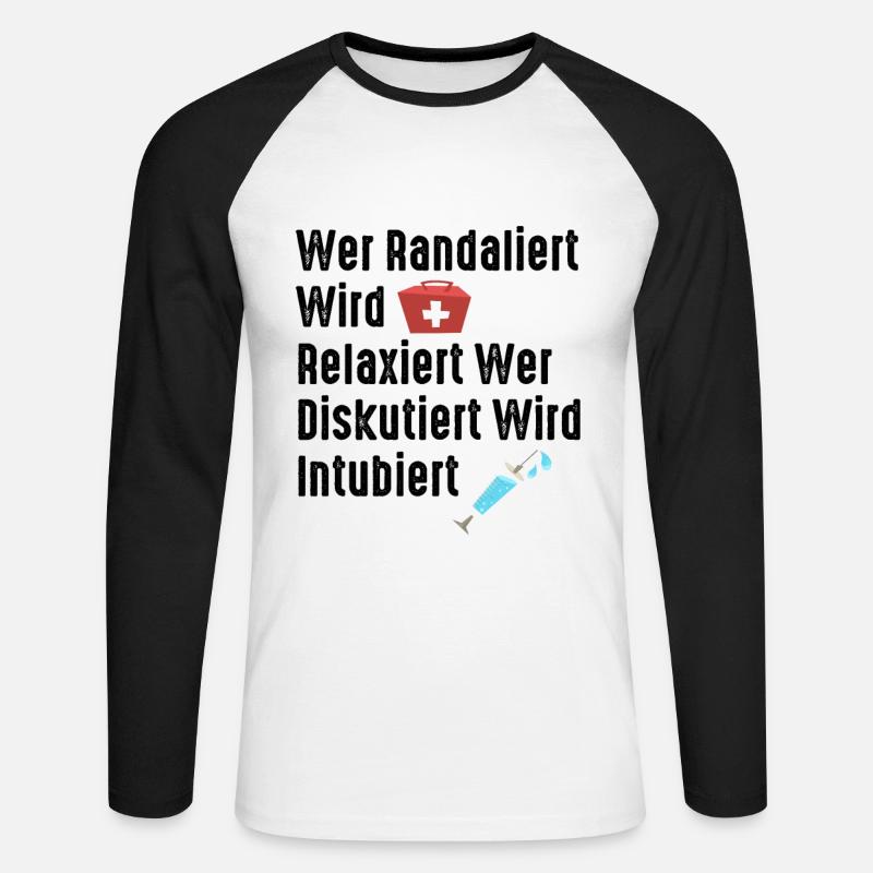 Krankenschwester Geschenk - Unisex Baseballshirt langarm - Weiß/Schwarz
