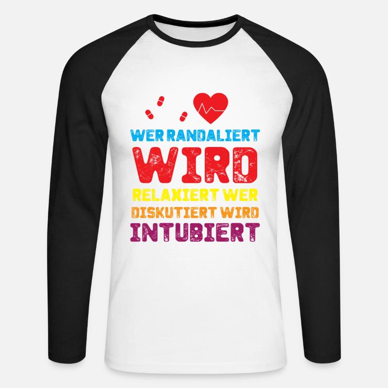 Krankenschwester Geschenk - Unisex Baseballshirt langarm - Weiß/Schwarz