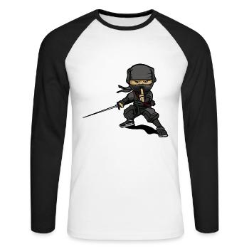 cool manga japan ninja gift for comic ninja - Unisex Long Sleeve Baseball T-Shirt - white/black - Front - Nik (191cm)