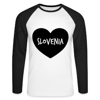 Slovénie! - T-shirt baseball manches longues Homme - blanc/noir - Devant - Nik (191cm)