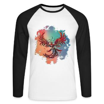 Phénix - T-shirt baseball manches longues Homme - blanc/noir - Devant - Nik (191cm)