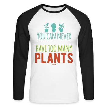 Garden Flowers Plants Gardener Gift - Unisex Long Sleeve Baseball T-Shirt - white/black - Front - Nik (191cm)