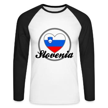 Slovénie! - T-shirt baseball manches longues Homme - blanc/noir - Devant - Nik (191cm)