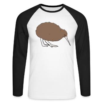 Kiwi Kiwi Nouveau - T-shirt baseball manches longues Homme - blanc/noir - Devant - Nik (191cm)