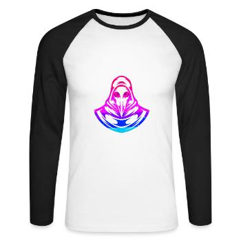 Plague Doctor, Pestdoktor & Pest Arzt Geschenk - Unisex Baseballshirt langarm - Weiß/Schwarz - Vorne - Nik (191cm)