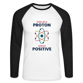 Dictons de science physique cadeau drôle - T-shirt baseball manches longues Homme - blanc/noir - Devant - Nik (191cm)