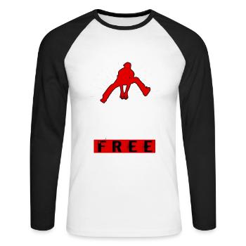 Free running gift for parkour runner friends - Unisex Long Sleeve Baseball T-Shirt - white/black - Front - Nik (191cm)