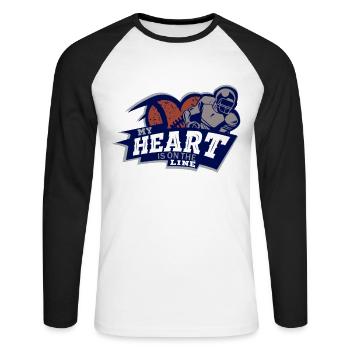 Football, Football Football games, Defense Line - Unisex Long Sleeve Baseball T-Shirt - white/black - Front - Nik (191cm)