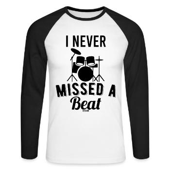 Drummer Band trommeln - Unisex Baseballshirt langarm - Weiß/Schwarz - Vorne - Nik (191cm)