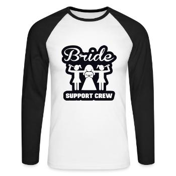 Hen party bride - Unisex Long Sleeve Baseball T-Shirt - white/black - Front - Nik (191cm)