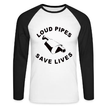Tuning Dictons - T-shirt baseball manches longues Homme - blanc/noir - Devant - Nik (191cm)