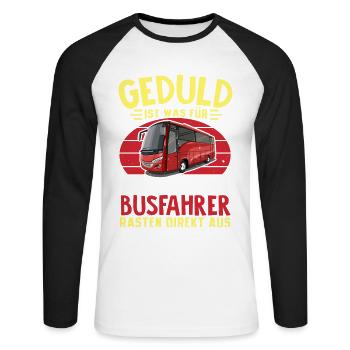 Busfahrer Rasten Direkt Aus Geschenkidee Busfahrer - Unisex Baseballshirt langarm - Weiß/Schwarz - Vorne - Nik (191cm)