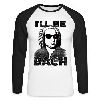 I’ll Be Bach – la musique classique rencontre le culte - T-shirt baseball manches longues Homme - blanc/noir - Devant - Nik (191cm)