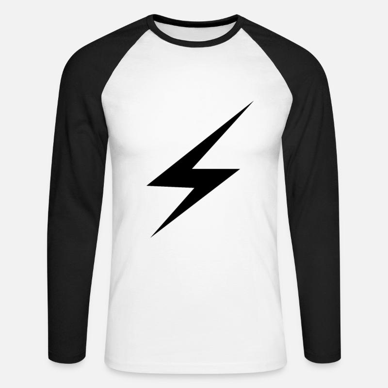 Blitz Lightning - Unisex Baseballshirt langarm - Weiß/Schwarz