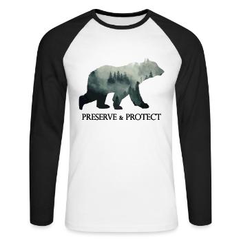 Bien-être animal animal amour amoureux des animaux - T-shirt baseball manches longues Homme - blanc/noir - Devant - Nik (191cm)
