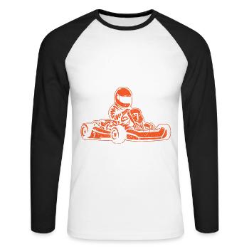 Don't Chase What You Can't Catch Go-Kart Fahren - T-shirt baseball manches longues Homme - blanc/noir - Devant - Nik (191cm)