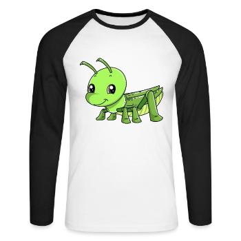 Conception de sauterelle mignonne pour une sauterelle - T-shirt baseball manches longues Homme - blanc/noir - Devant - Nik (191cm)