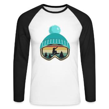Snowboard snowboarding snowboarder gift - Unisex Long Sleeve Baseball T-Shirt - white/black - Front - Nik (191cm)