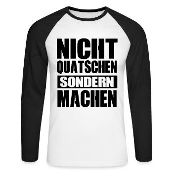 Handwerker Handwerk Geschenk - Unisex Baseballshirt langarm - Weiß/Schwarz - Vorne - Nik (191cm)