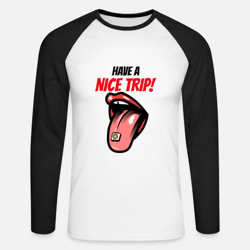 Deep Techno - Unisex Baseballshirt langarm - Weiß/Schwarz