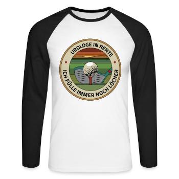 Urologe Golf Rente Golfer Golfplatz füllt Löcher - Unisex Baseballshirt langarm - Weiß/Schwarz - Vorne - Nik (191cm)