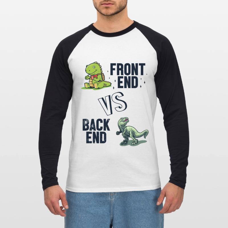 Frontend vs. Backend Developer Developer Coder Unisex Baseballshirt langarm