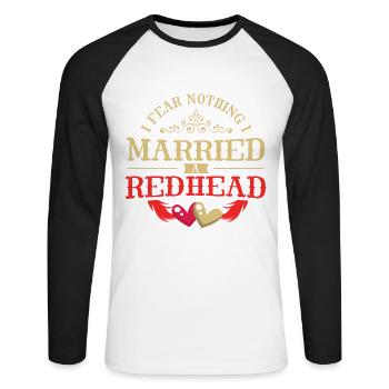 Rothaarige, Rothaarige stolz rote Haare, stolze - Unisex Baseballshirt langarm - Weiß/Schwarz - Vorne - Nik (191cm)