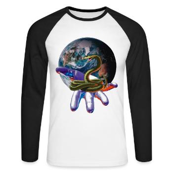 snakes - Unisex Long Sleeve Baseball T-Shirt - white/black - Front - Nik (191cm)