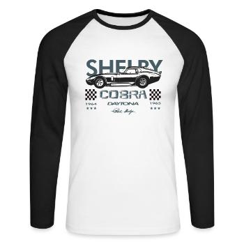American Dream Cars Shelby Daytona Cobra Gift - Unisex Long Sleeve Baseball T-Shirt - white/black - Front - Nik (191cm)
