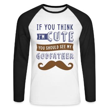 Pate, Pate Onkel, Geburtstag - Unisex Baseballshirt langarm - Weiß/Schwarz - Vorne - Nik (191cm)