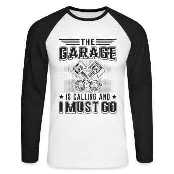 Bricoleur Tuning automobile Mécaniciens - T-shirt baseball manches longues Homme - blanc/noir - Devant - Nik (191cm)