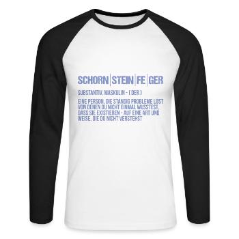 Definition Eines Schornsteinfegers Kaminkehrer - Unisex Baseballshirt langarm - Weiß/Schwarz - Vorne - Nik (191cm)
