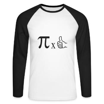 Math Math meme Pi times thumb circle number - Unisex Long Sleeve Baseball T-Shirt - white/black - Front - Nik (191cm)