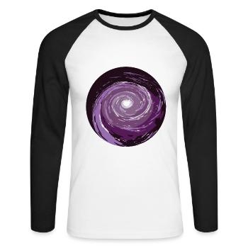 Trou de ver dans l'espace - T-shirt baseball manches longues Homme - blanc/noir - Devant - Nik (191cm)