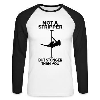 Pole dance pole dance gift - Unisex Long Sleeve Baseball T-Shirt - white/black - Front - Nik (191cm)