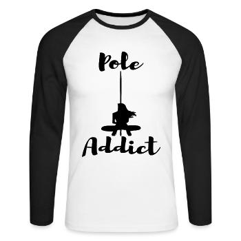 Pole dance pole dance gift - Unisex Long Sleeve Baseball T-Shirt - white/black - Front - Nik (191cm)