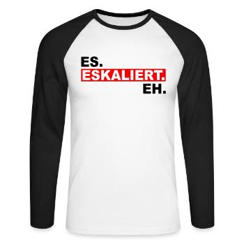 Partys Feiern Apres Ski Bier Saufen Rave Geschenk - Unisex Baseballshirt langarm - Weiß/Schwarz - Vorne - Nik (191cm)