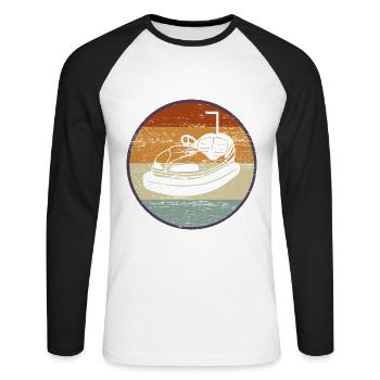 Autoscooter Retro Kirmes 90er Geschenk - Unisex Baseballshirt langarm - Weiß/Schwarz - Vorne - Nik (191cm)
