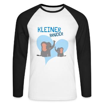 Niedliches Elefanten Design Für Den Kleinen Bruder - Unisex Baseballshirt langarm - Weiß/Schwarz - Vorne - Nik (191cm)