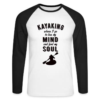 KAYAKING: Kayaking Soul - Unisex Baseballshirt langarm - Weiß/Schwarz - Vorne - Nik (191cm)