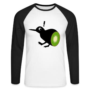 New Zealand Funny gift for New Zealanders - Unisex Long Sleeve Baseball T-Shirt - white/black - Front - Nik (191cm)