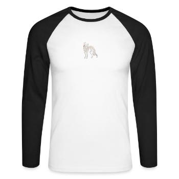 Australian Shepherd Hund Aussie Hundebesitzer Gesc - Unisex Baseballshirt langarm - Weiß/Schwarz - Vorne - Nik (191cm)