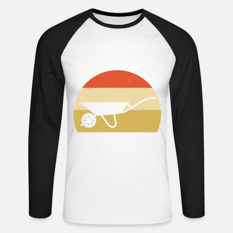 Schubkarre Retro Garten Geschenk - Unisex Baseballshirt langarm - Weiß/Schwarz