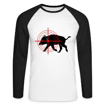 Wild boar hunter visor hunting wild boar hunting - Unisex Long Sleeve Baseball T-Shirt - white/black - Front - Nik (191cm)